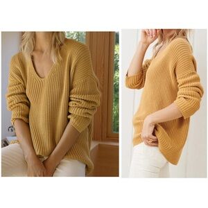 Jenni Kayne NWT Cotton Cabin Sweater Mustard, S